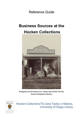 Business Sources at the Hocken Collections