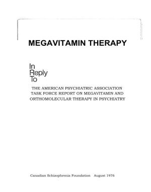 Megavitamin Therapy