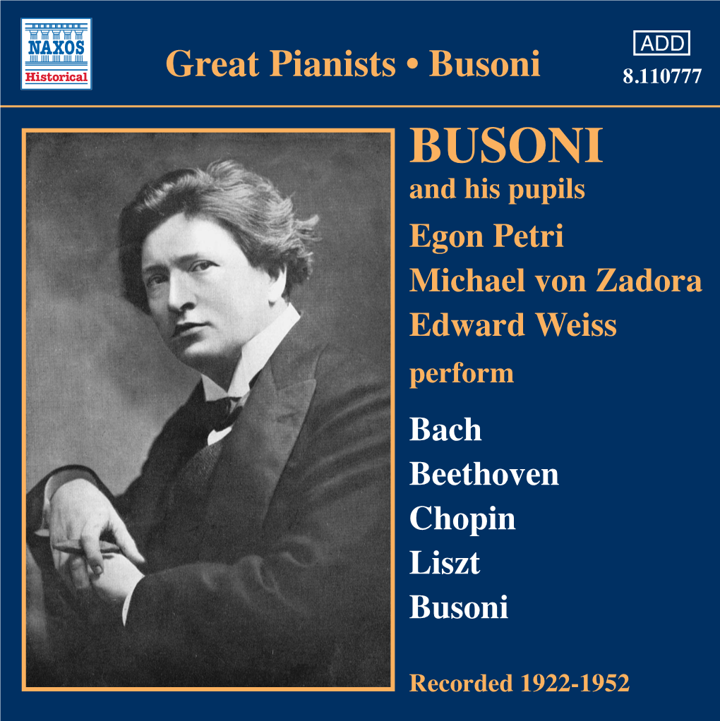 Bach Beethoven Chopin Liszt Busoni