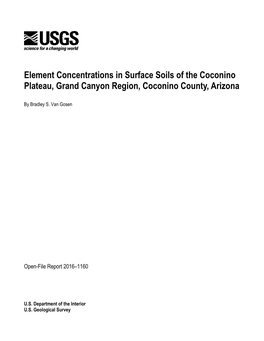 Element Concentrations in Surface Soils of the Coconino Plateau, Grand Canyon Region, Coconino County, Arizona