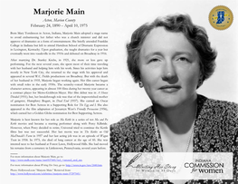 Marjorie Main Acton, Marion County February 24, 1890 – April 10, 1975