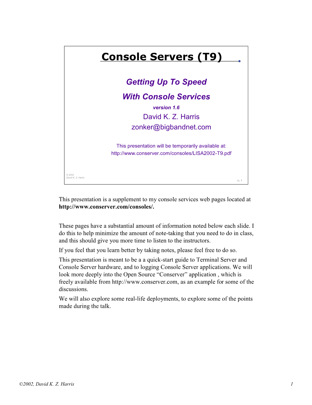 Console Servers (T9)