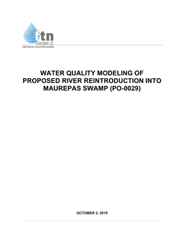 Water Quality Modeling of Proposed River Reintroduction Into Maurepas Swamp (Po-0029)