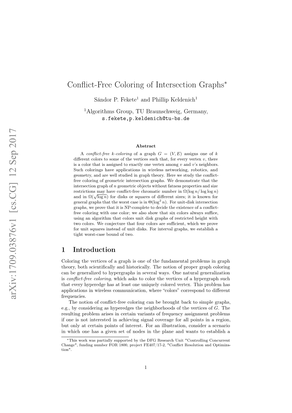 Conflict-Free Coloring of Intersection Graphs