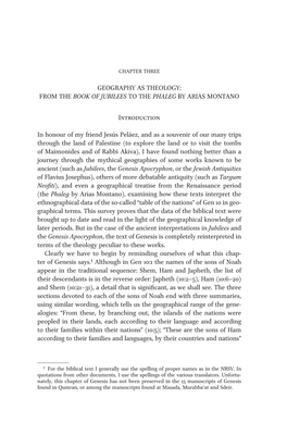 Geography As Theology: from the Book of Jubilees to the Phaleg by Arias Montano
