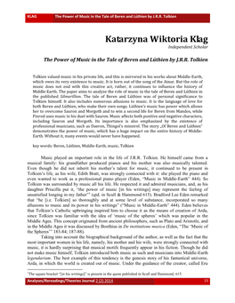 Katarzyna Wiktoria Klag Independent Scholar