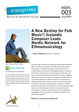 A New Destiny for Folk Music?: Icelandic Composer Leads Nordic Network for Ethnomusicology