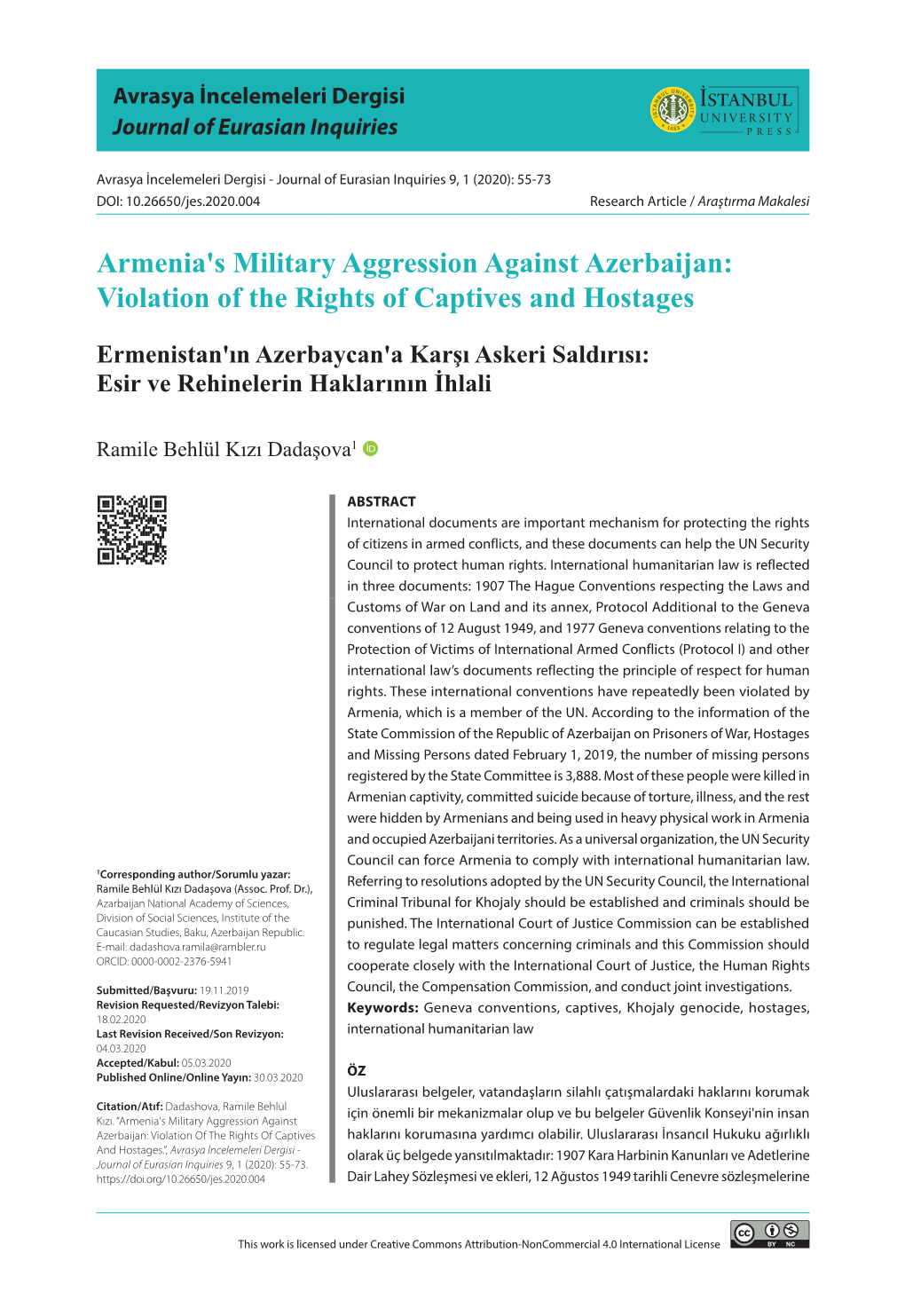 Armenia's Military Aggression Against Azerbaijan: Violation of the Rights of Captives and Hostages