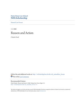Reason and Action Charles Fried