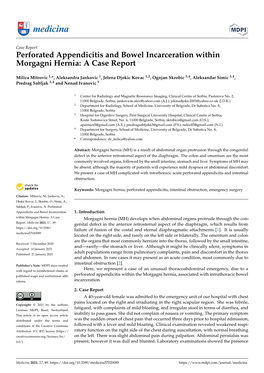 Perforated Appendicitis and Bowel Incarceration Within Morgagni Hernia: a Case Report