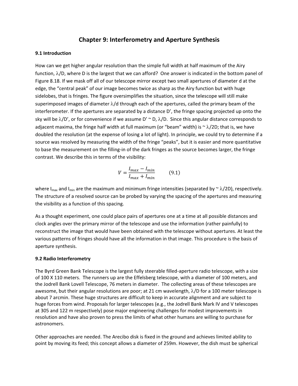 Interferometry and Aperture Synthesis