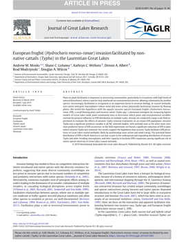 European Frogbit (Hydrocharis Morsus-Ranae) Invasion Facilitated by Non- Native Cattails (Typha) in the Laurentian Great Lakes