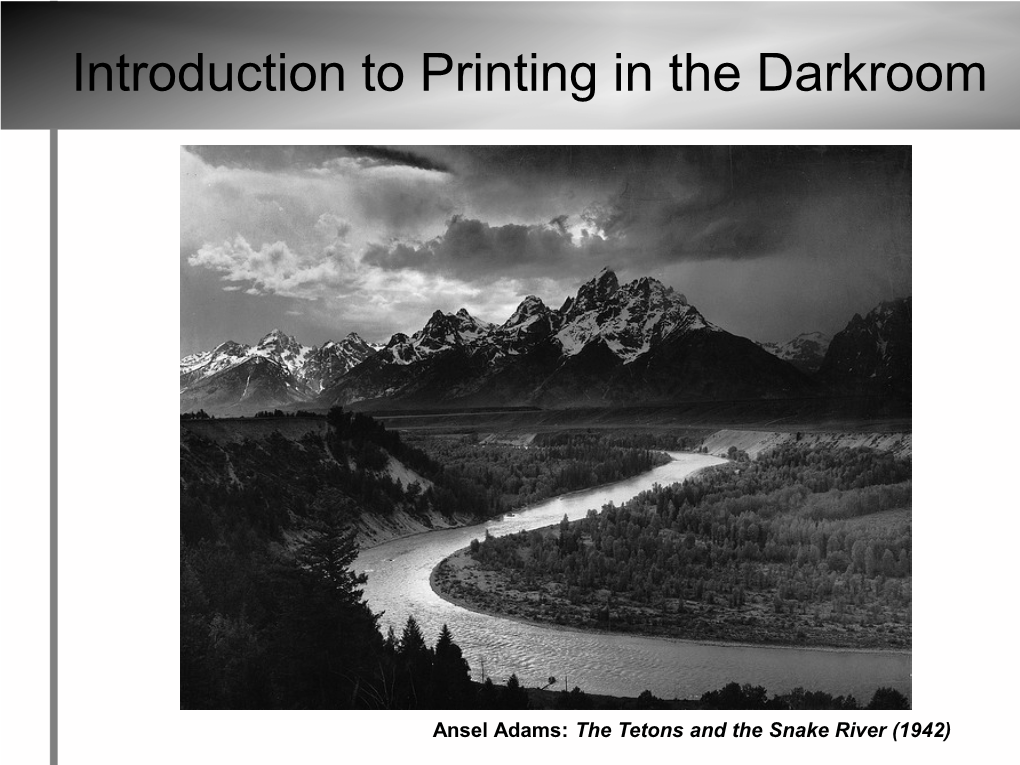 Introduction to Printing in the Darkroom