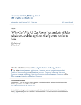 An Analysis of Baka Education, and the Application of Picture Books in Baka Kylie Richmond SIT Study Abroad