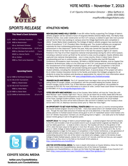 Sports Release Athletics News