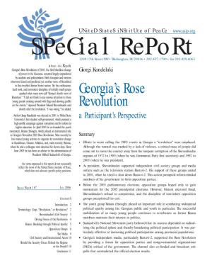 Georgia's Rose Revolution: a Participant's Perspective