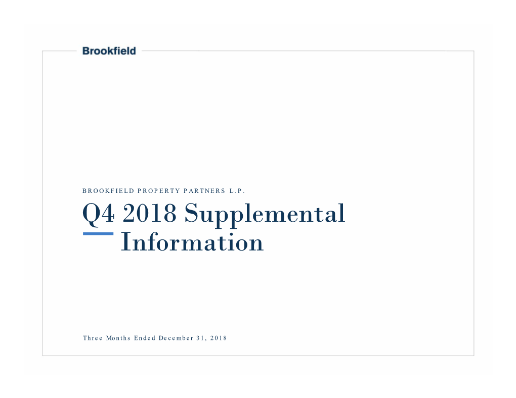 Q4 2018 Supplemental Information