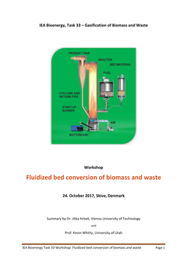 Fluidized Bed Conversion of Biomass and Waste