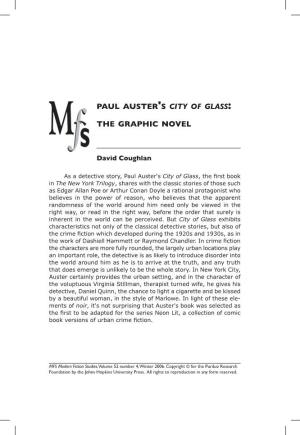 PAUL AUSTER 'S City of Glass the GRAPHIC NOVEL