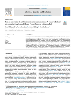 Bats As Reservoirs of Antibiotic Resistance Determinants a Survey