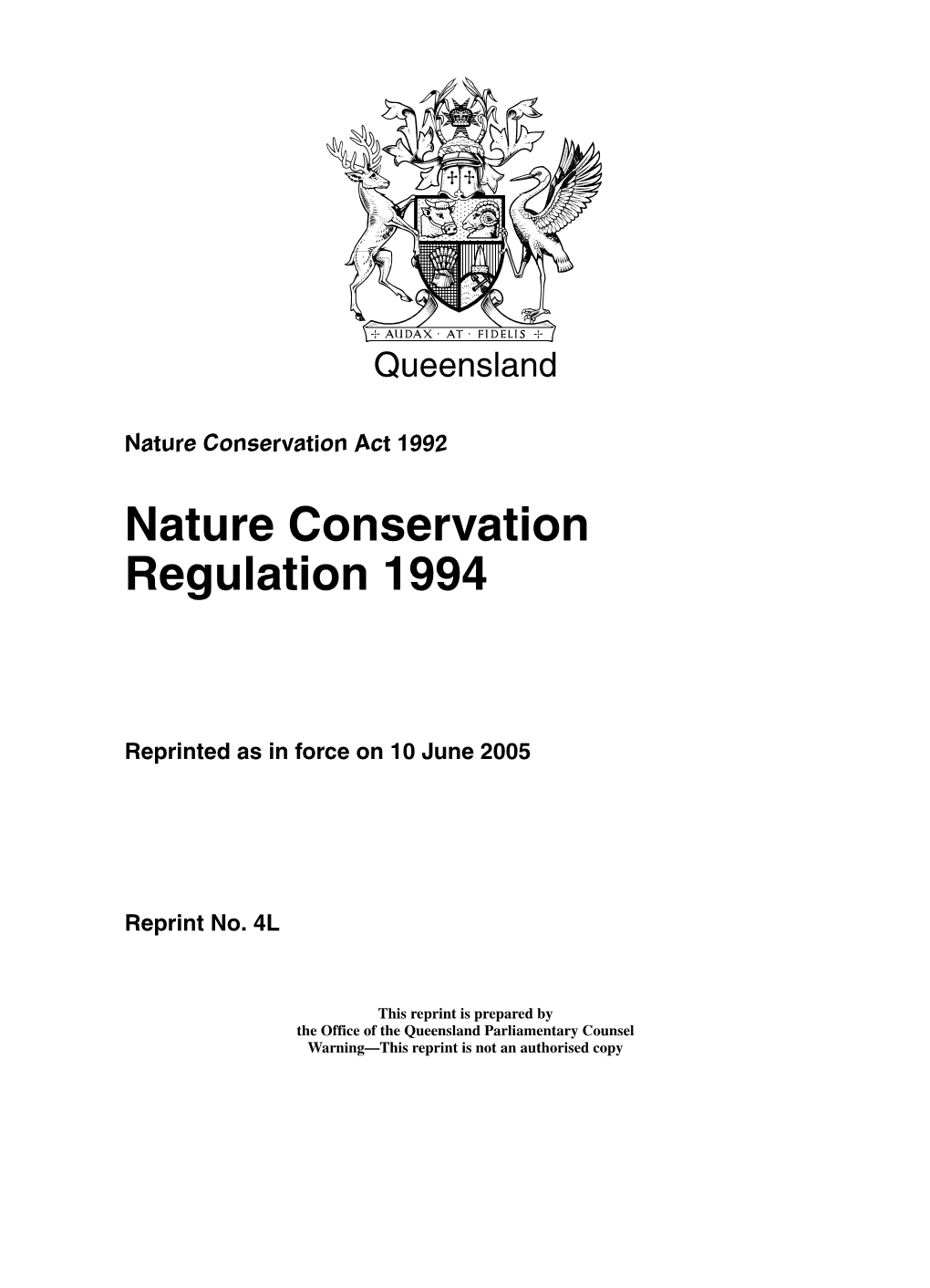 Nature Conservation Regulation 1994