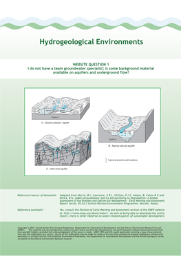 Hydrogeological Environments
