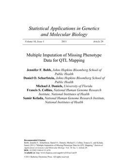 Multiple Imputation of Missing Phenotype Data for QTL Mapping