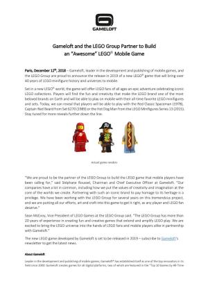 Gameloft and the LEGO Group Partner to Build an “Awesome” LEGO Mobile Game
