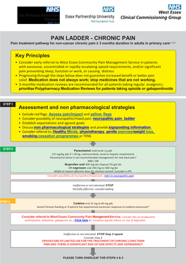 PAIN LADDER - CHRONIC PAIN 1,2,3,4 Pain Treatment Pathway for Non-Cancer Chronic Pain ≥ 3 Months Duration in Adults in Primary Care