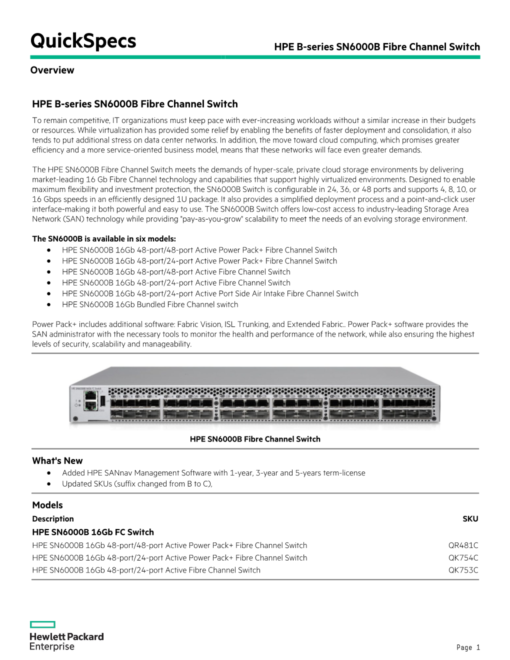 HPE B-Series SN6000B Fibre Channel Switch Overview - DocsLib