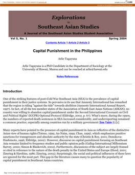 Capital Punishment in the Philippines