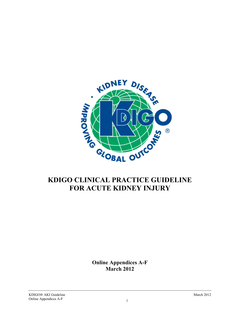 Kdigo Clinical Practice Guideline For Acute Kidney Injury - DocsLib