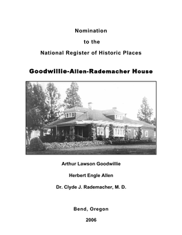 Goodwillie-Allen-Rademacher House