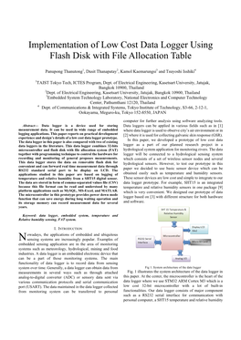Implementation of Low Cost Data Logger Using Flash Disk with File Allocation Table