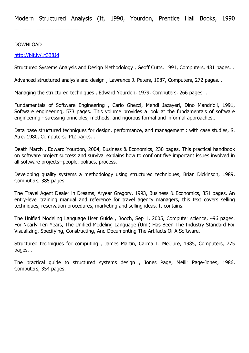 Modern Structured Analysis (It, 1990, Yourdon, Prentice Hall Books, 1990