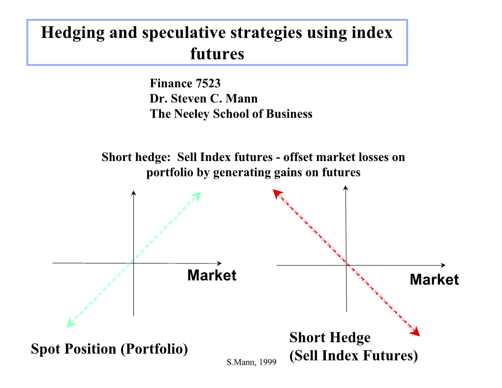 Hedging and Speculative Strategies Using Index Futures