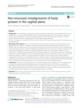 Non-Structural Misalignments of Body Posture in the Sagittal Plane