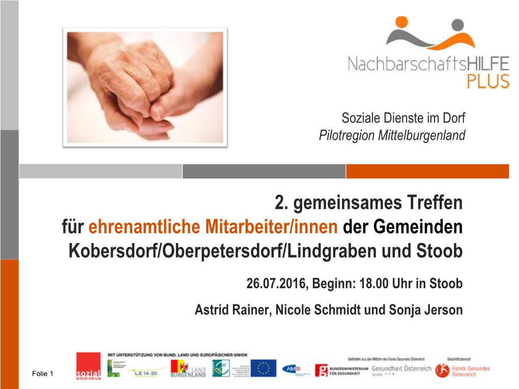 2. Gemeinsames Treffen Für Ehrenamtliche Mitarbeiter/Innen Der Gemeinden Kobersdorf/Oberpetersdorf/Lindgraben Und Stoob