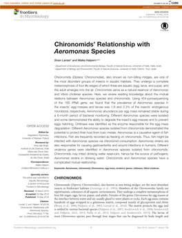 Chironomids' Relationship with Aeromonas Species