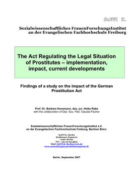 The Act Regulating the Legal Situation of Prostitutes – Implementation, Impact, Current Developments