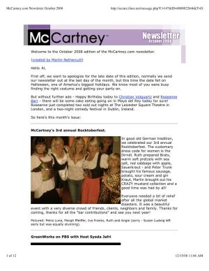 Mccartney.Com Newsletter October 2008