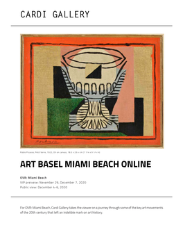 Cardi Gallery Art Basel Miami Beach Online