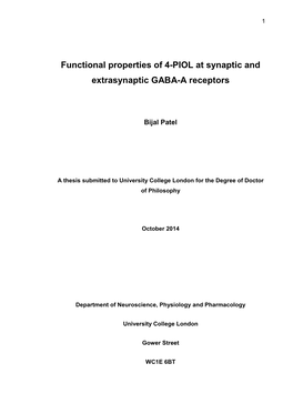 Extrasynaptic GABA-A Receptors