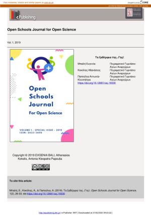 Open Schools Journal for Open Science