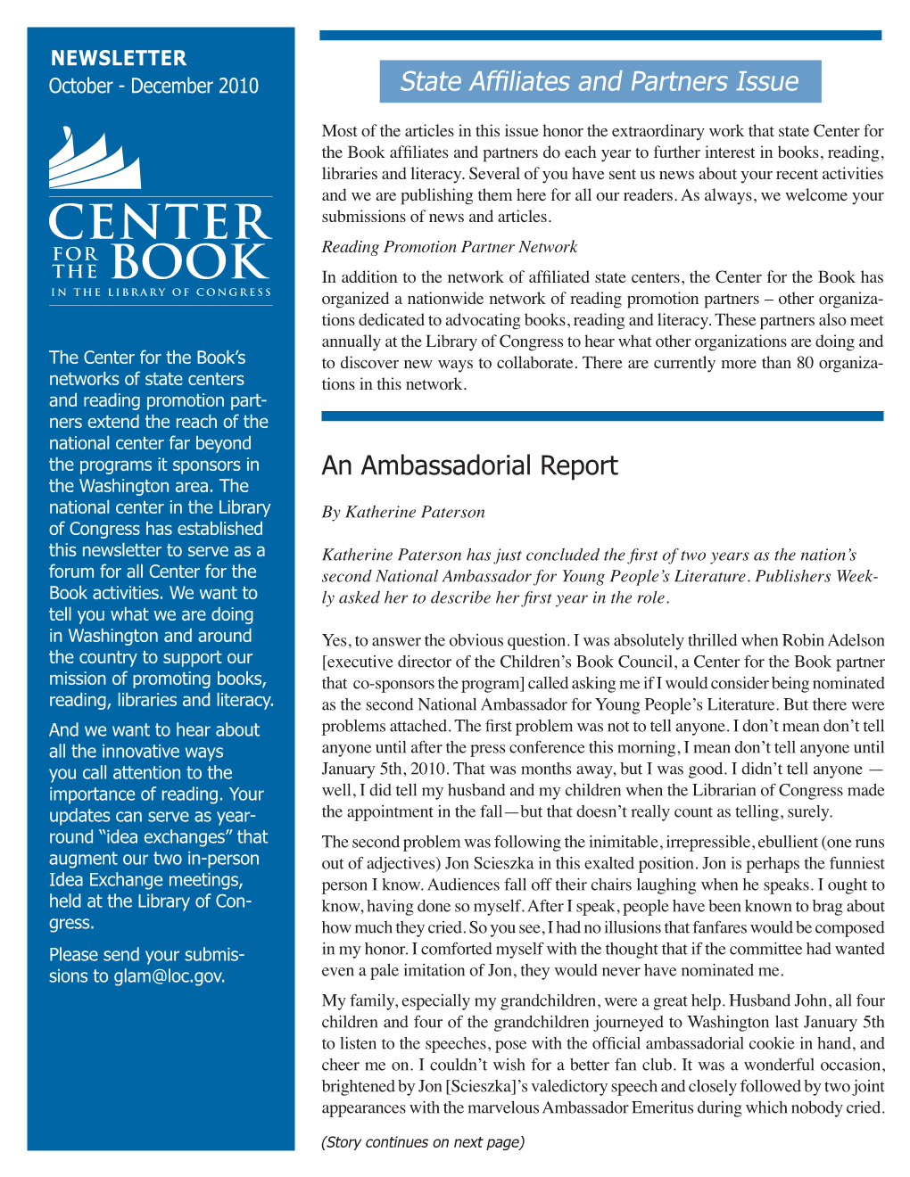 An Ambassadorial Report State Affiliates and Partners Issue