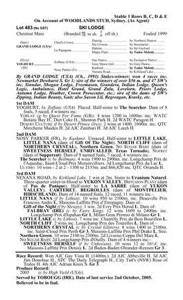 Stable 1 Rows B, C, D & E on Account of WOODLANDS