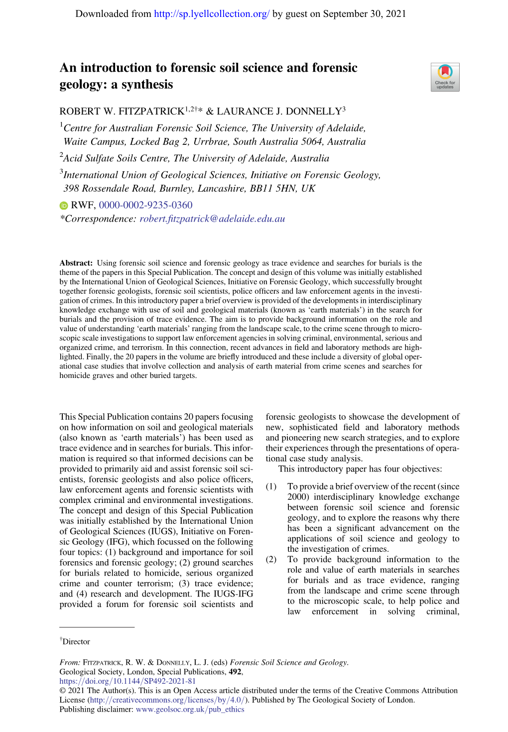 An Introduction to Forensic Soil Science and Forensic Geology: a Synthesis