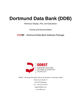 Dortmund Data Bank (DDB) Retrieval, Display, Plot, and Calculation