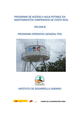 Programa De Acceso a Agua Potable En Asentamientos Campesinos De Costa Rica