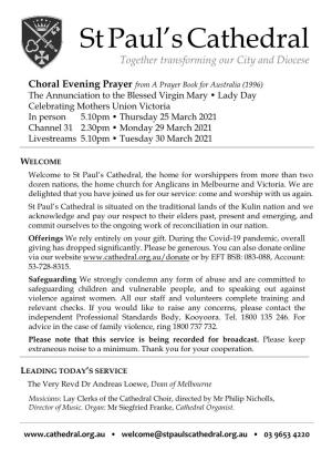 C31 Evensong Lady Day 210325
